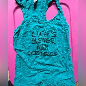 Turquoise Dutch bros rank top